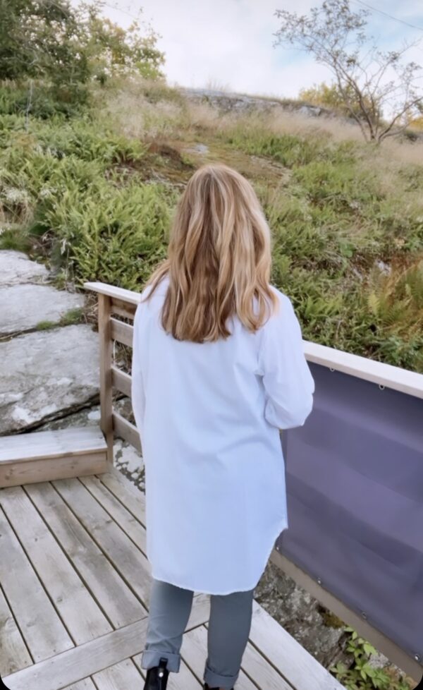 Screenshot Asta långskjorta bomullsstretch, Vit