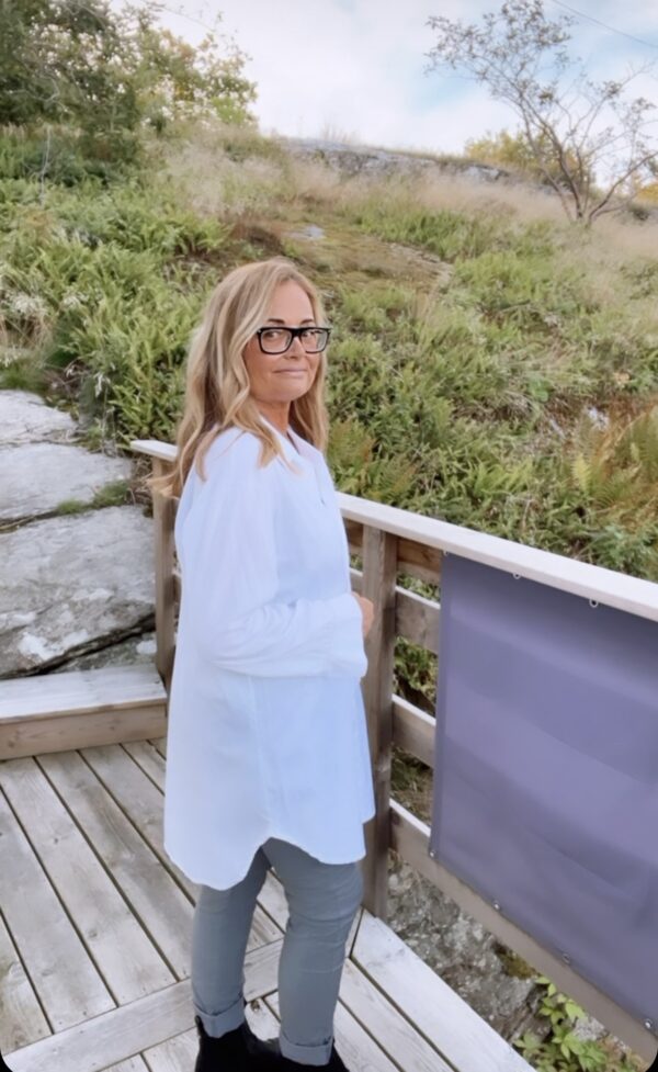 Screenshot Asta långskjorta bomullsstretch, Vit